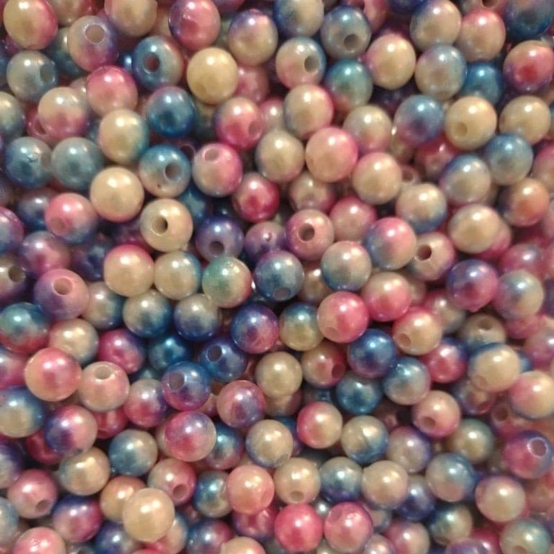Miçanga Para Pulseira Pérola Tie Dye  8mm - 100gr