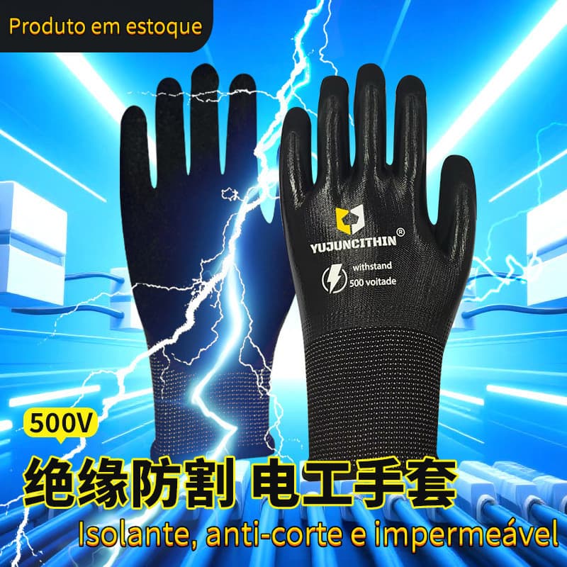 Luvas de isolamento elétrico 400v-500V Material de borracha anti-elétrica de alta tensão Luvas especiais flexíveis antid