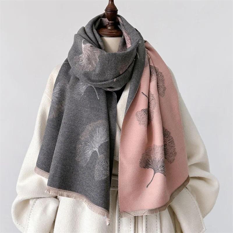 Luxo Cashmere Feminino Lenço Floral Inverno Quente Xale E Envoltório Bandana Pashmina Foulard Quadrado Grosso Cobertor P