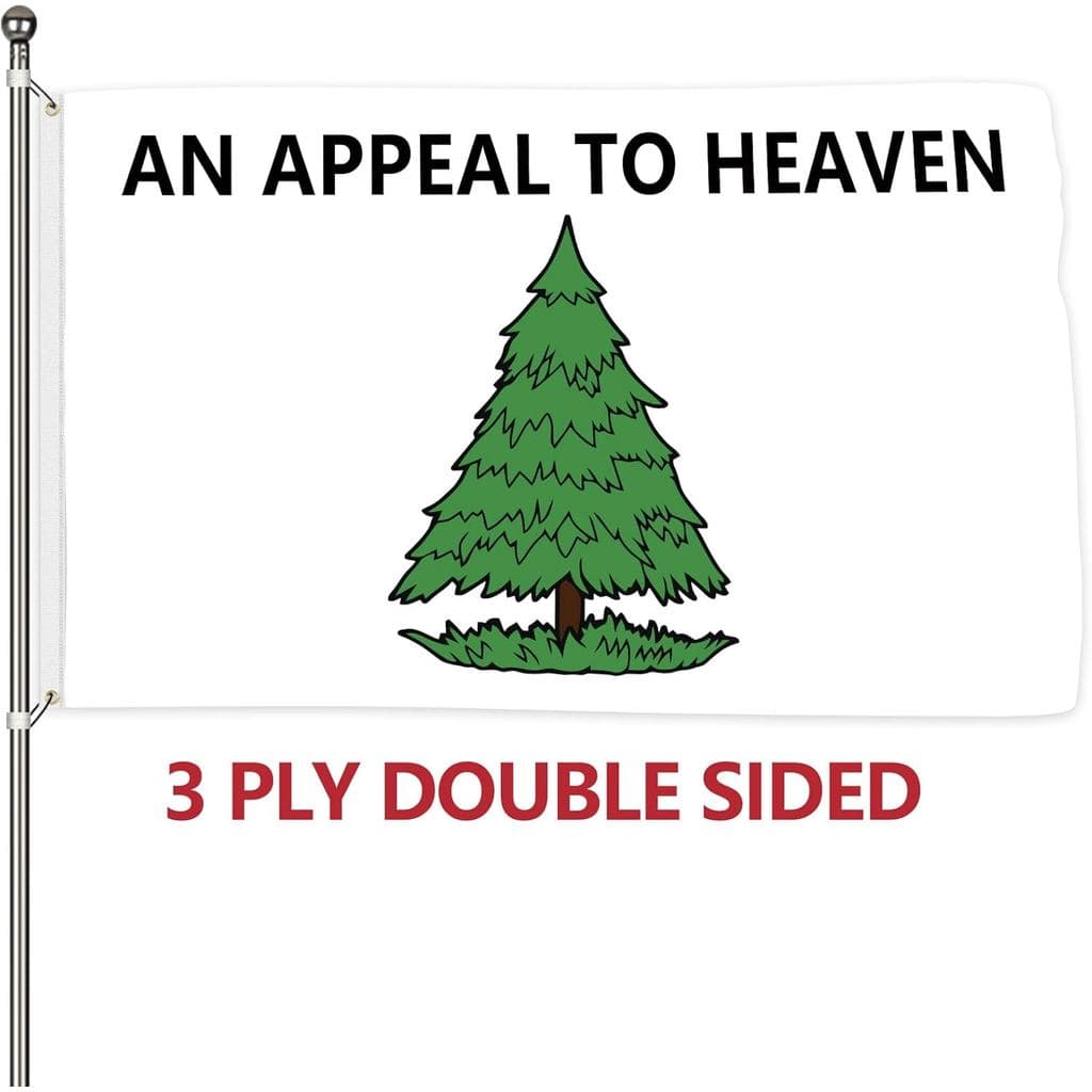 Bandeira Probsin Apelo ao Céu 3x5 Pés Dupla Face 3 Camadas com Motivo de Pinheiro, Bandeira Decorativa Resistente para F
