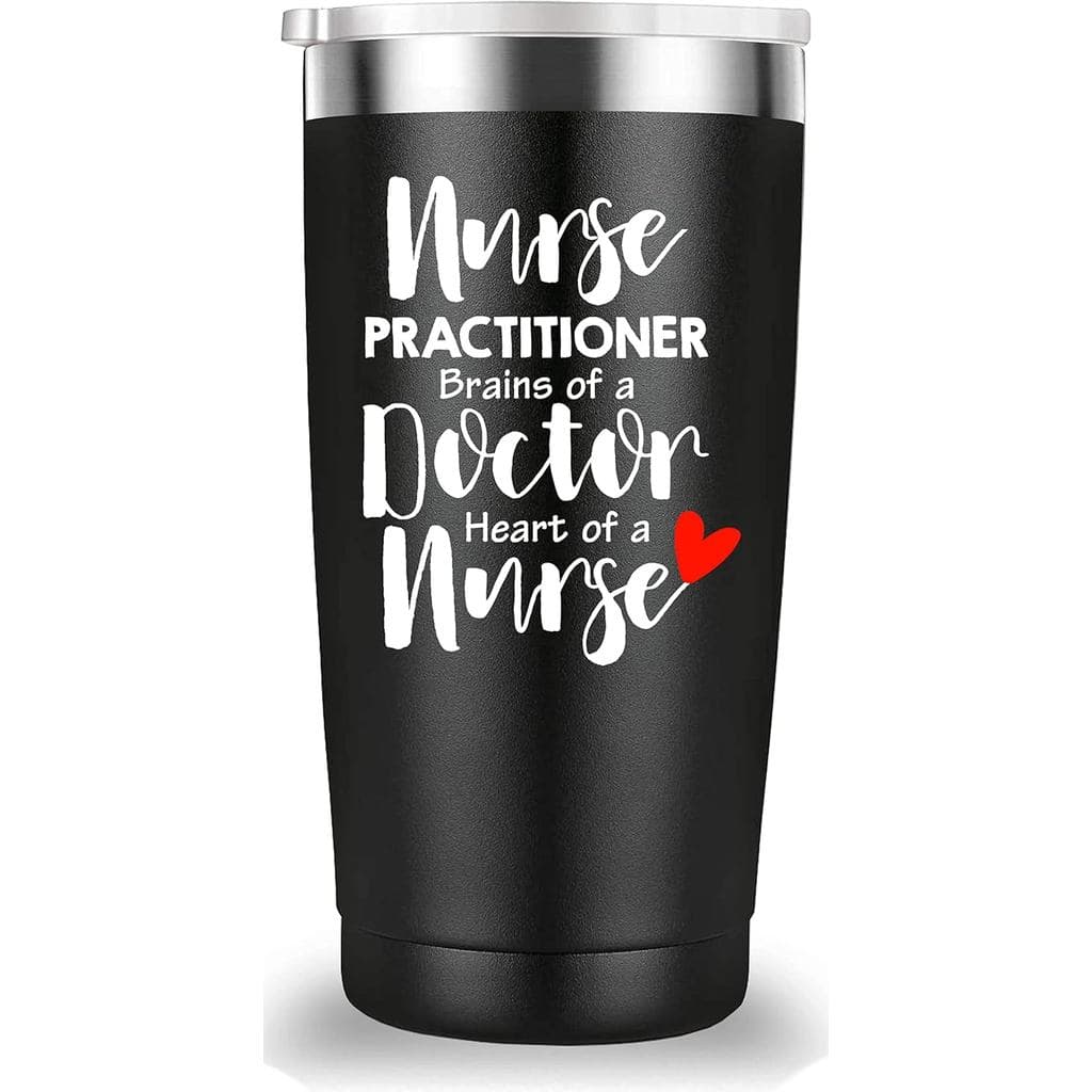 Caneca de Viagem para Enfermeiro(a) Praticante: Cérebro de Médico, Coração de Enfermeiro(a). Presentes para Amigos, Filh