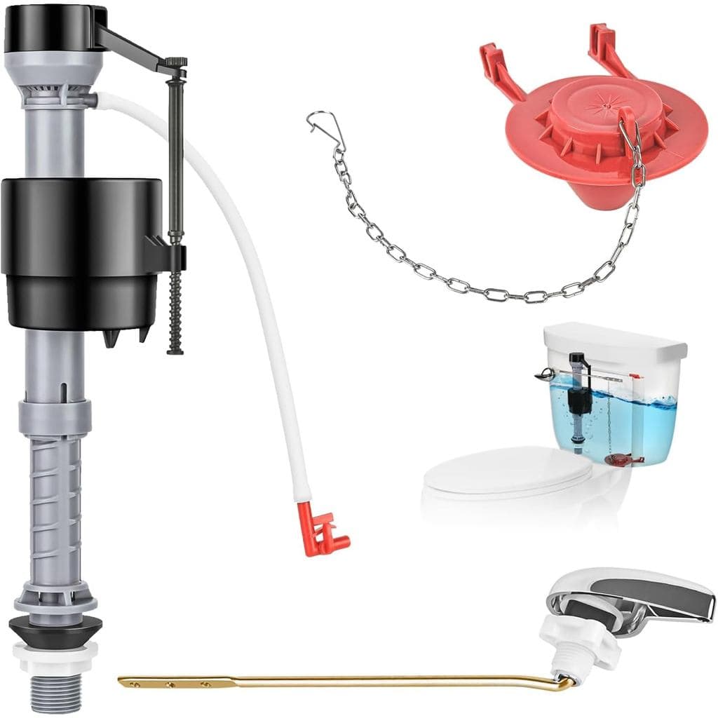 Kit de Substituição Universal para Descarregador de Vaso Sanitário, Válvula de Enchimento Ajustável, Válvula de 2 Polega