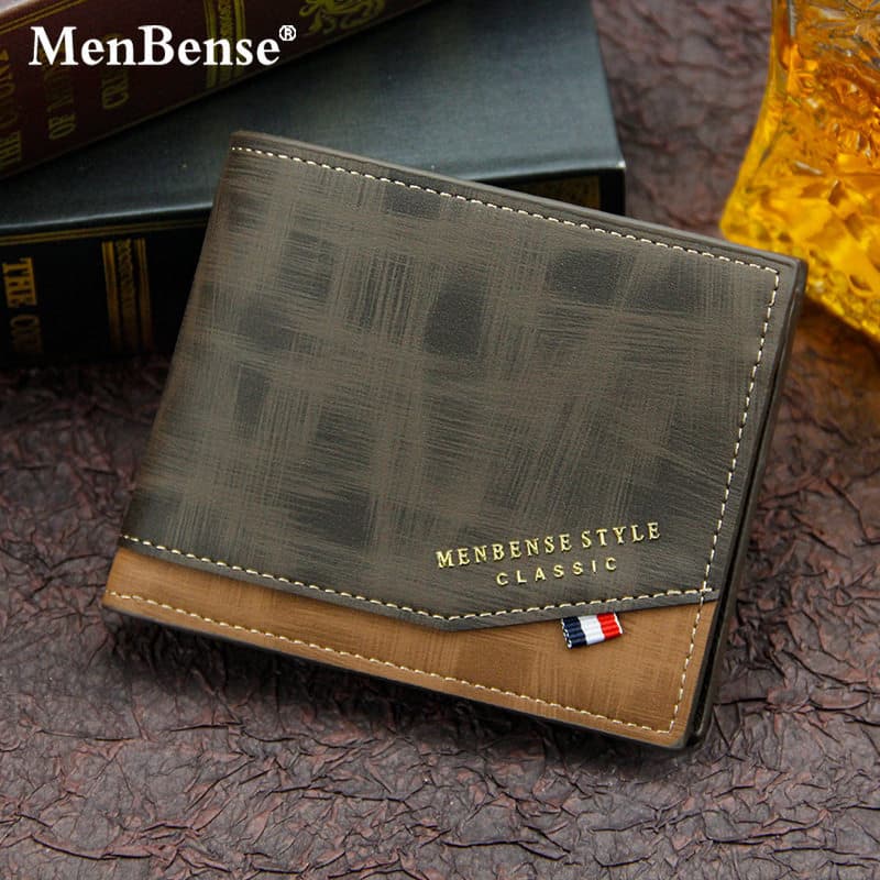 carteira masculina carteira masculina com ziper Carteira masculina com dobradiça de impressão dourada fosca com Slot par