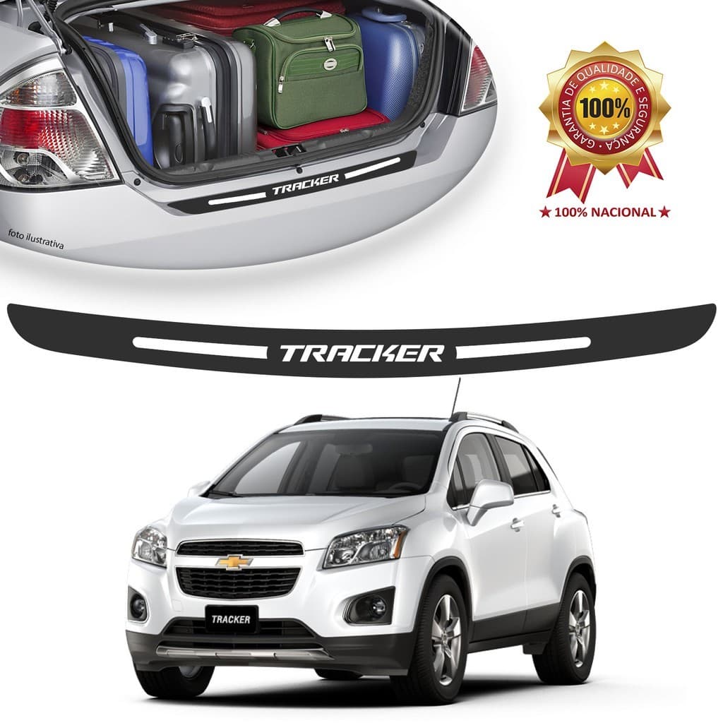 Soleira de Porta Malas Adesivo Protetor GM Chevrolet Tracker Universal Carro personalizado