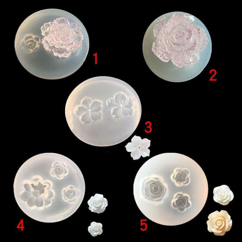 Espelho DIY molde epóxi cola UV flor romântica rosa margarida flor artesanal pingente Hairpin decoração