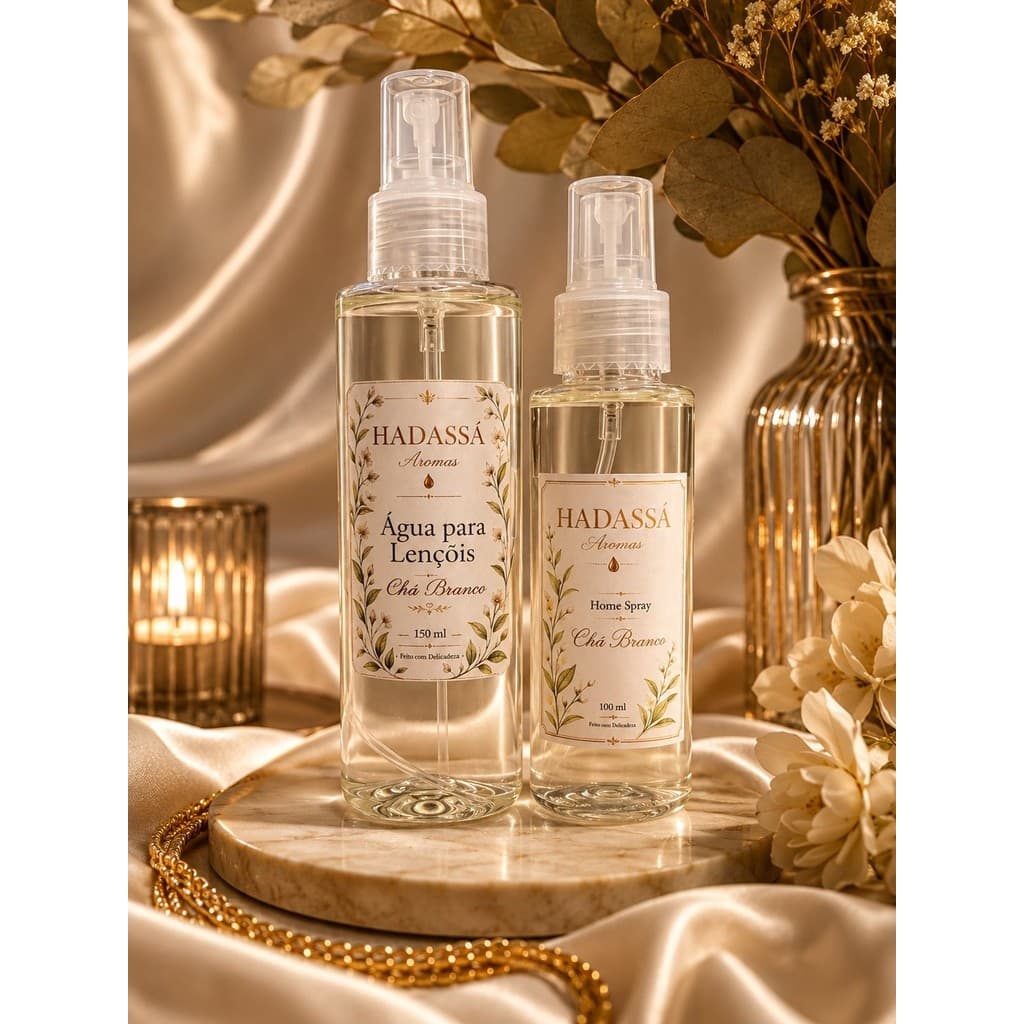 Kit Aromático Chá Branco Home Spray e Água de Lençóis 100ml