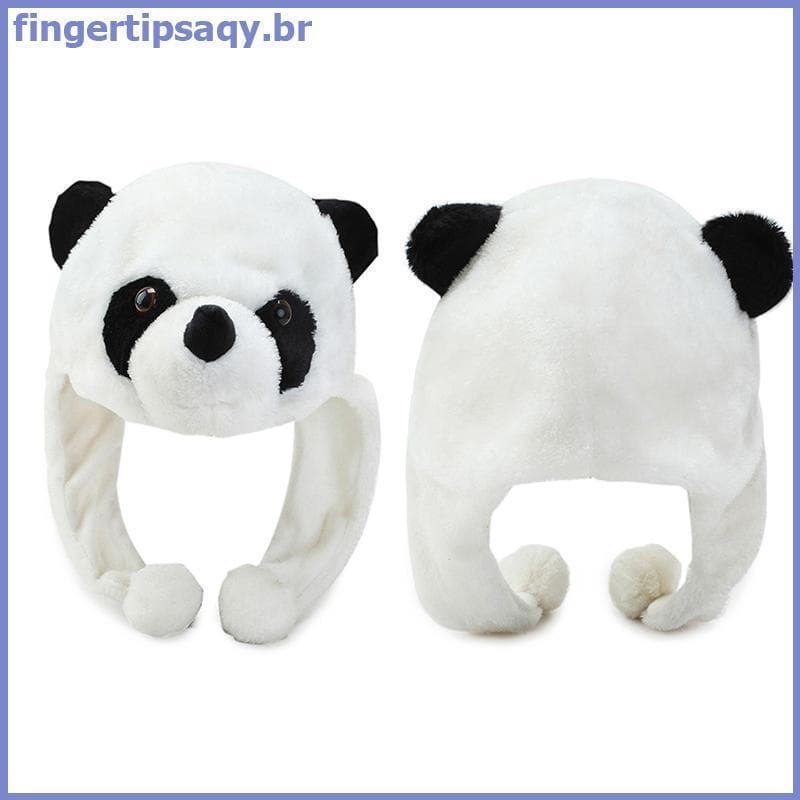 Chapéu De Panda De Pelúcia De Desenho Animado Infantil Adulto FINGE Com Extremidades De Pom Alças Longas Bonés Térmicos