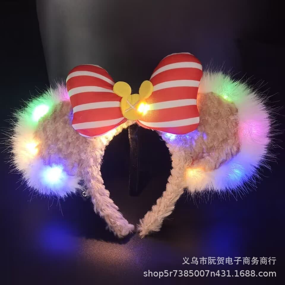Faixa De Cabelo Borboleta Brilhante Infantil Com Orelhas De Coelho 3D E Design De Mouse Para Meninas Festa Cospla