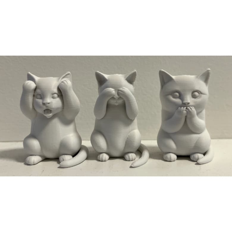 KIT 3 TRÊS GATOS SABIOS 3D AMANTES DE FELINOS