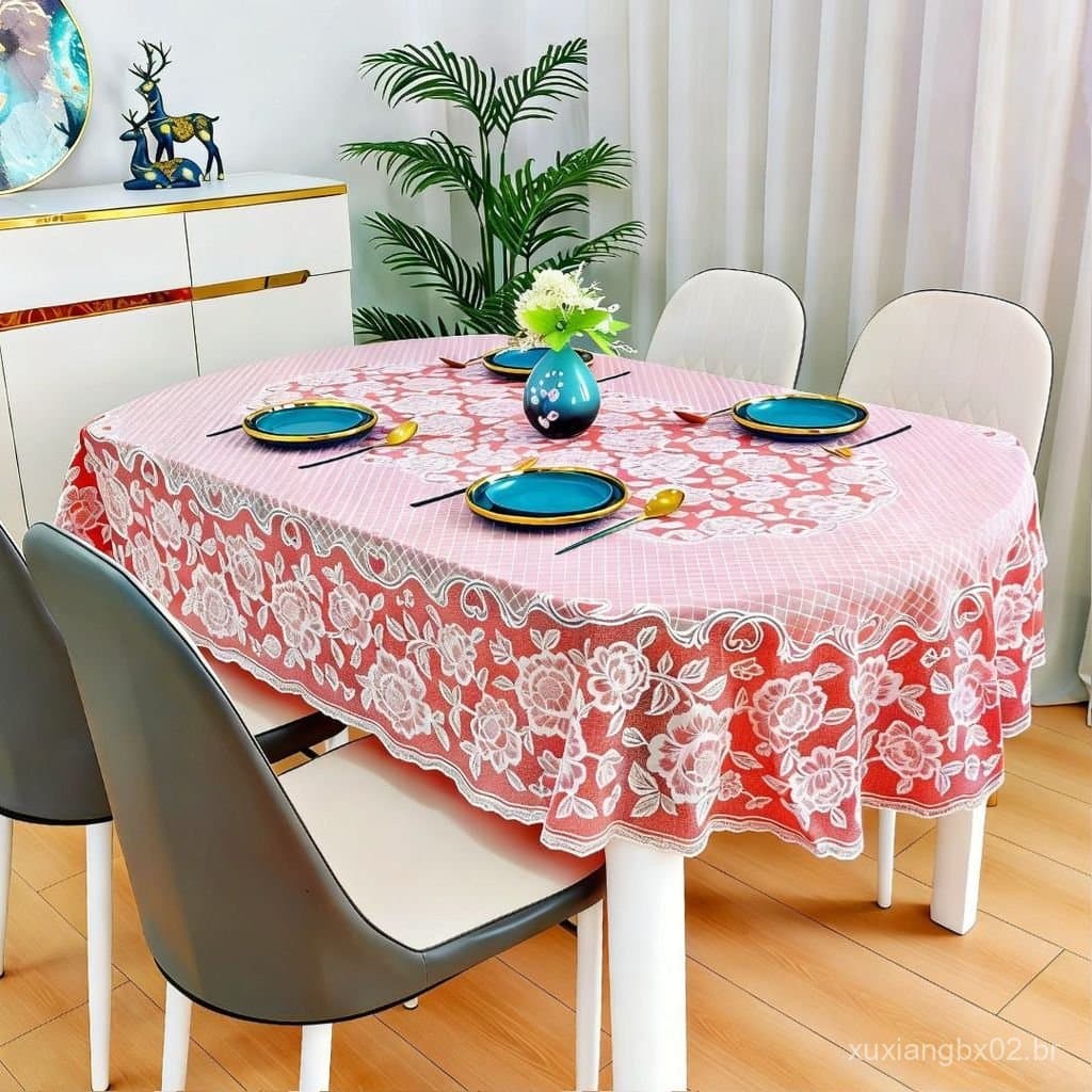 Toalha de mesa impermeável, resistente a óleo e ao calor, lavável, retangular, para uso doméstico na sala de estar.