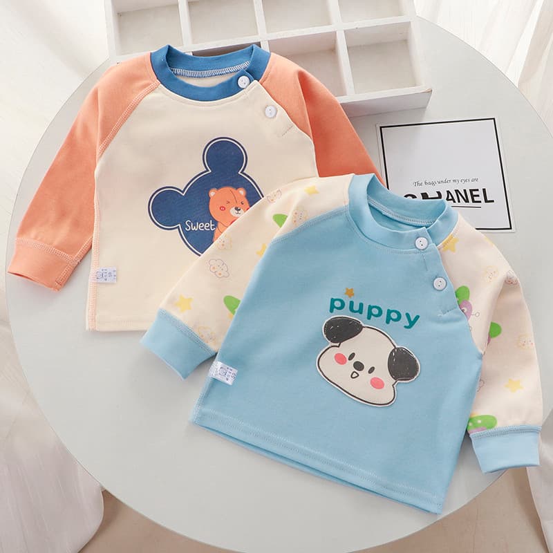 Bebê outono roupas de algodão puro primavera outono bebê topo roupas de peça única classe um desossado inverno recém-nas