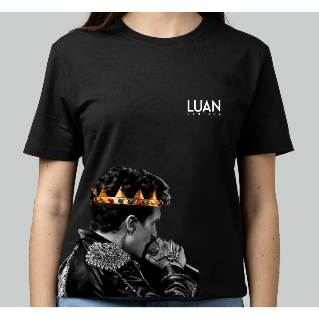Camiseta Personalizada Luan Santana Rosto Coroa Show DVD Fã Cantor