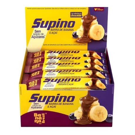 Barra Supino Frutas Zero Banana E Açaí 20x24g Banana Brasil