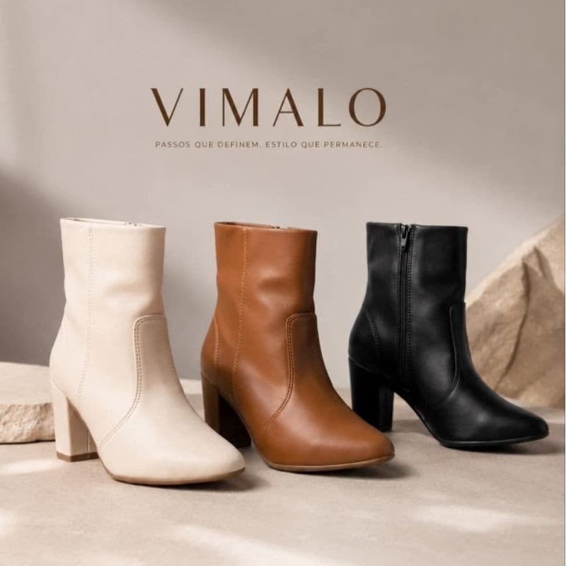 Bota Feminina Salto Alto Bico Fino Vimalo