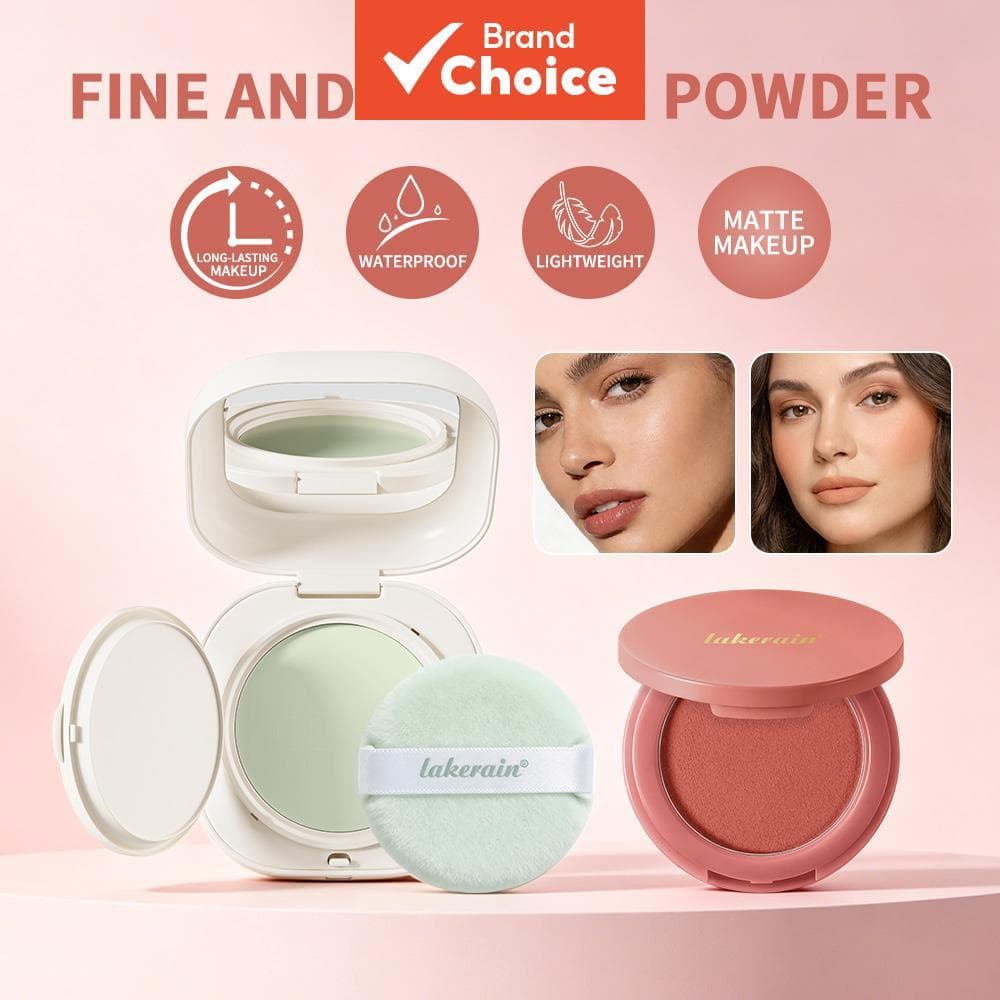 Conjunto De Maquiagem Lakerain 2 Unidades-Soft Poke Bouncy Blush E Pó De Controle De Óleo Desfoque Neo-Sensação Semelhan