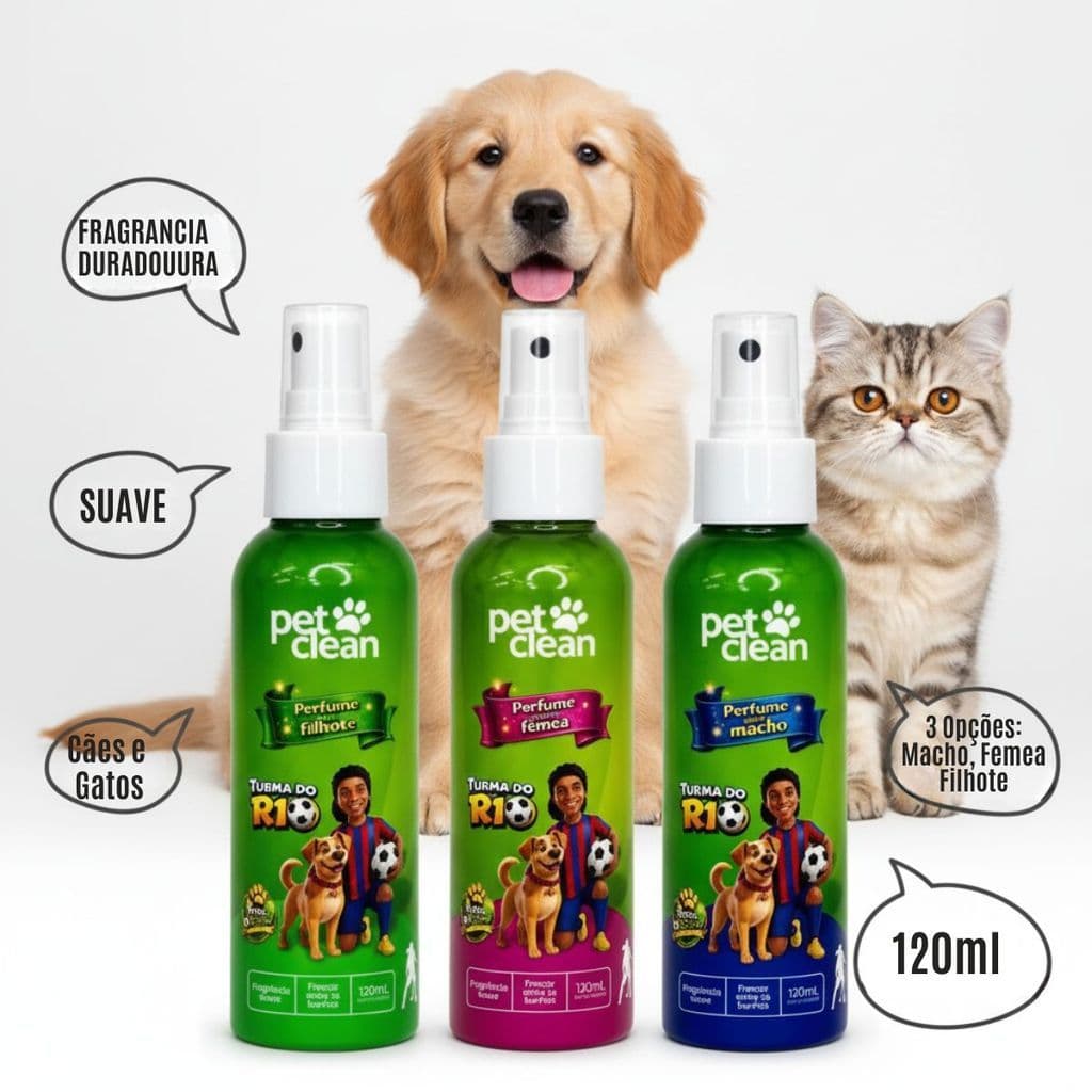 Perfume Para Cachorro E Gato Turma Do R10 120ml Edição Especial Pet Clean