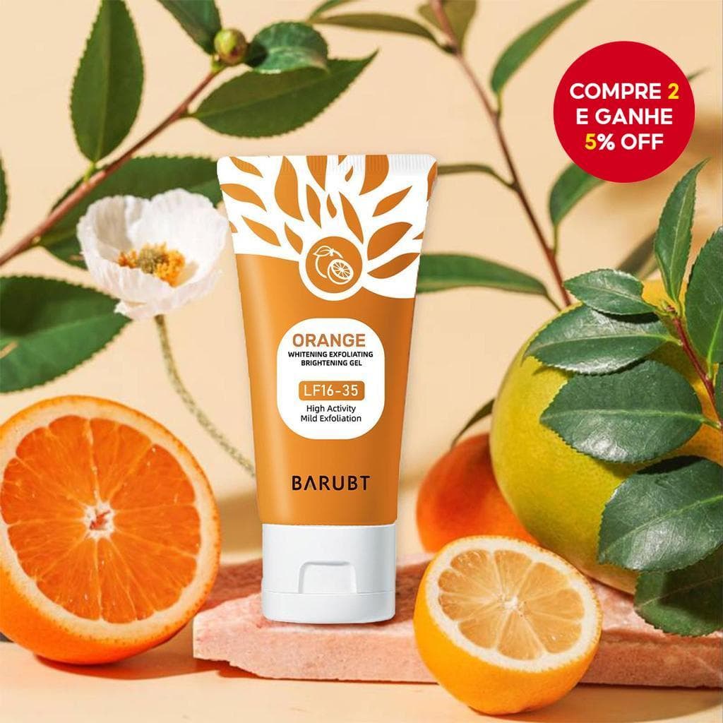 BARUBT Gel Clareador Esfoliante Enzimático Laranja - Gel Facial de Limpeza Profunda e Hidratante