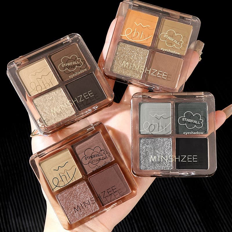 Ming Xizhi paleta de sombras de quatro cores terra cor paleta defumado fosco perolado piscando portátil novato contorno