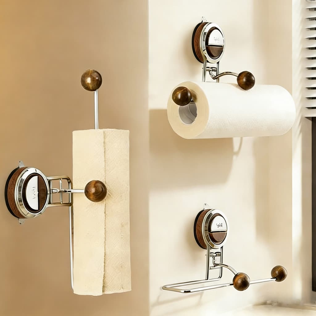 Ventosa suporte de toalha de cozinha sem perfuração cabide de papel rolo de papel suporte de papel pano preguiçoso cabid