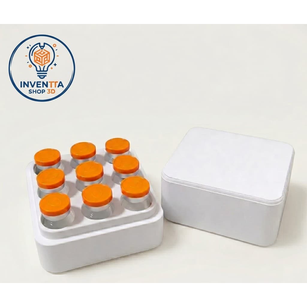 Caixa Porta Ampola 3ml a 5ml Case Organizadora p/ Tirze Peptídeos 9 Porta Frascos Ampolas Para Vacinas e Injeções