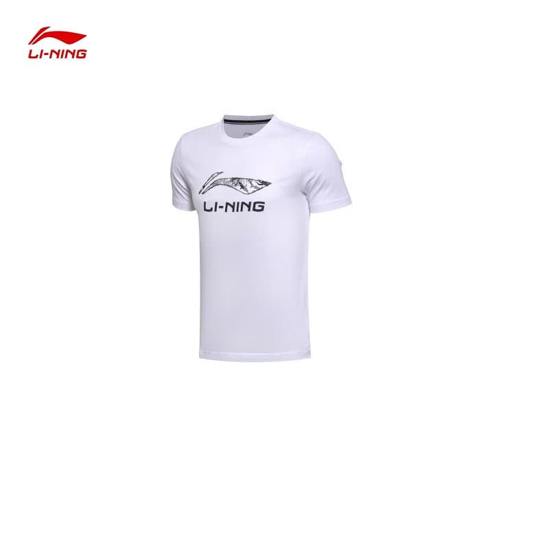 Li Ning Verão Novo Estilo Moda Casual Grande LOGOTIPO Puro Algodão Respirável Esportes Camiseta de Manga Curta AHSP897