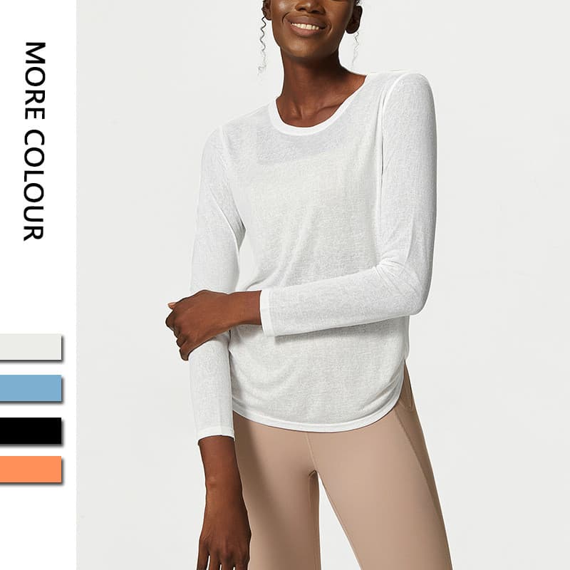 Secagem rápida de manga comprida verão oco blusa tule topo feminino início do verão protetor solar esportes Yoga exterio