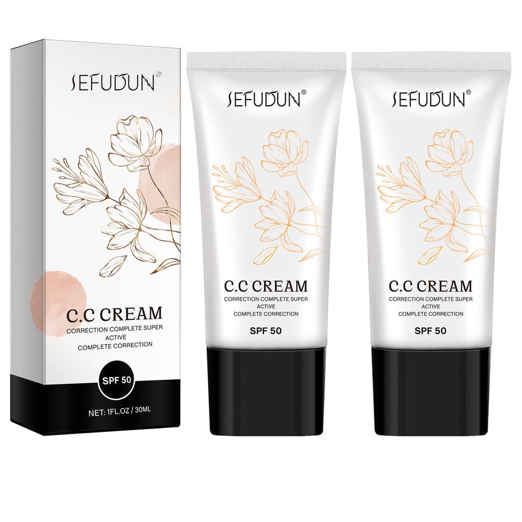 SEFUSDUN Loção Base de Maquiagem Hidratante Pó Antiaderente Iluminando o Tom da Pele Luz Mais Magro Look CC Base Creme 3