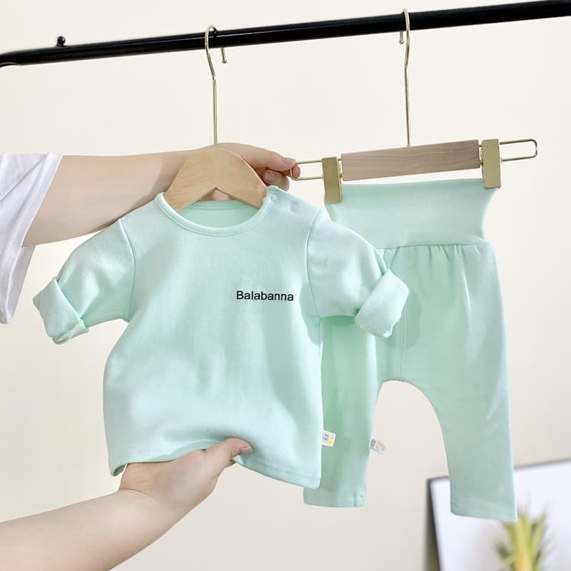 Bebê bebê puro algodão cintura alta proteção da barriga terno masculino feminino roupas de bebê primavera outono roupa i