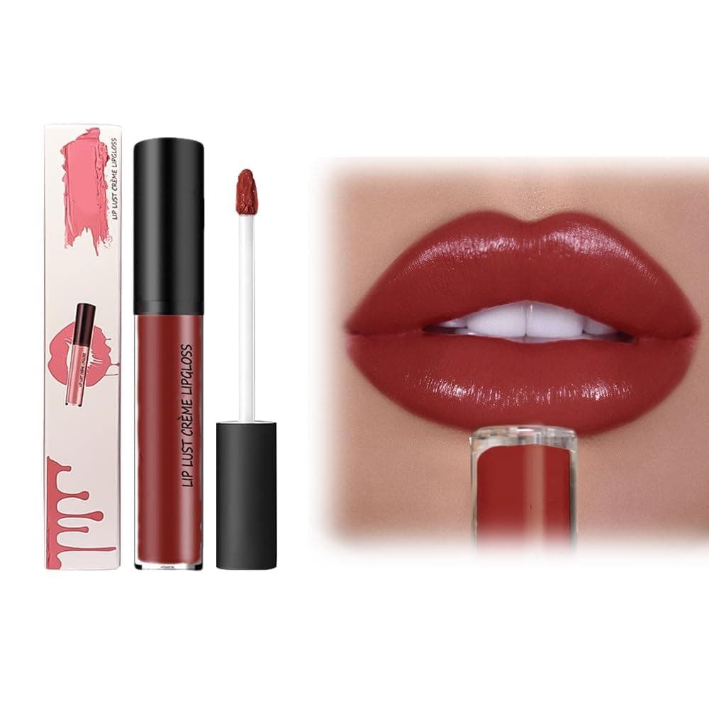 KAMOJI Óleo Labial Colorido em 12 Cores, Novo Batom à Prova d'Água 2026, Brilho Labial Cremoso que Não Gruda no Copo, Ba