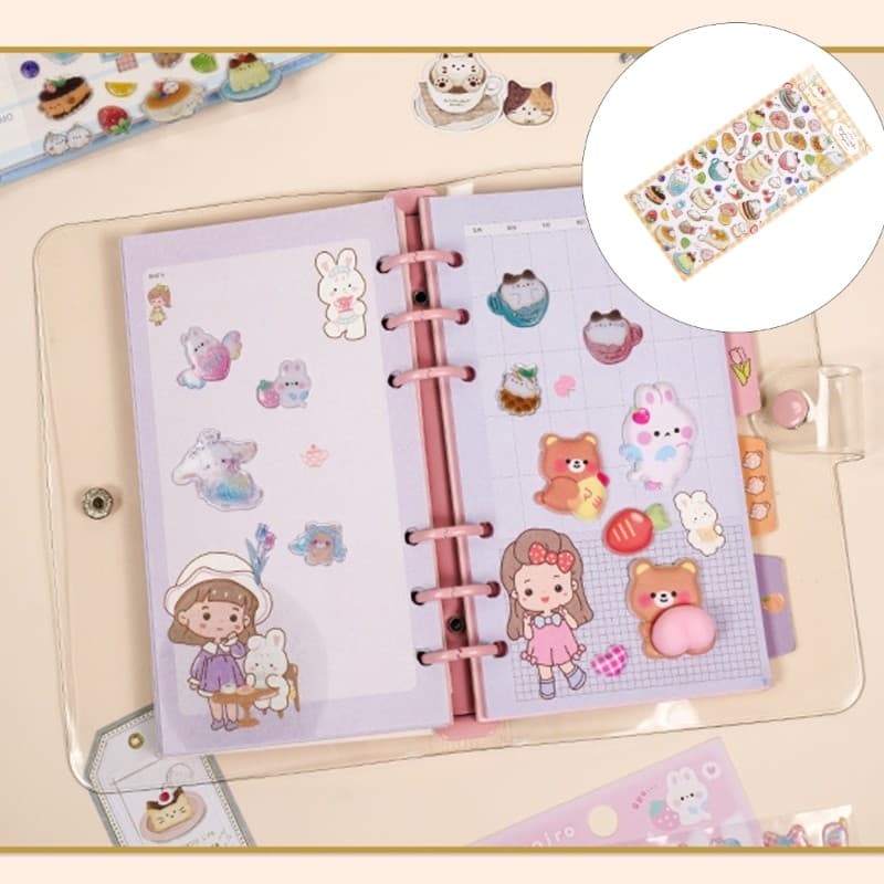 Chumbo Resina Espumante PET Adesivo Dos Desenhos Animados Animal Para Notebook Diário Portátil