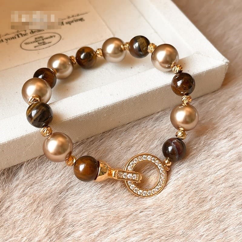Retro Merad pérola pulseira 2025 novo estilo frisado pulseira luz luxo nicho requintado High-End pulseira estilo feminin
