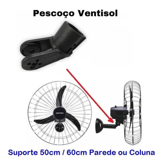 PESCOÇO - COTOVELO SUPORTE Ventisol  50cm / 60cm Parede ou Coluna