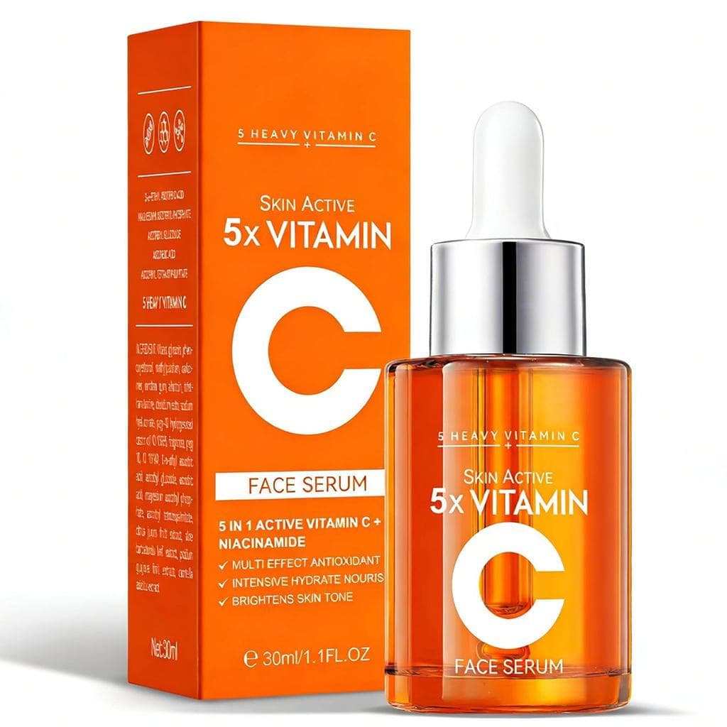 Sérum Facial de Vitamina C 20% com Ácido Hialurônico e Niacinamida – Fórmula Anti-Envelhecimento para Aumentar Colágeno,