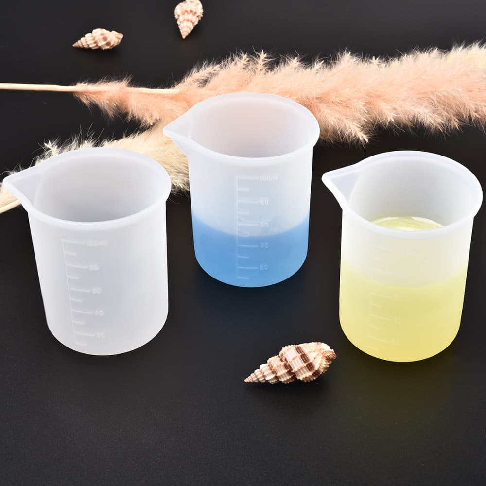 100/250ml Copo De Medição De Silicone Transparente Com Escala Copos De Separação De Qualidade Alimentar DIY Bolo Resina