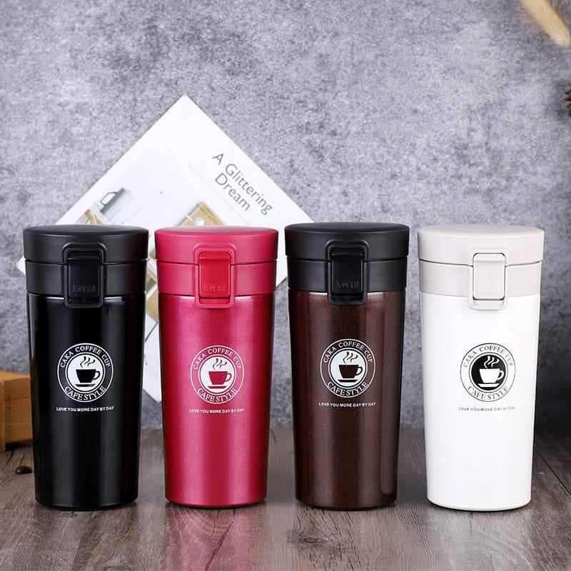 Copo térmico de café portátil estilo europeu prático copo de aço inoxidável meninos meninas casal copo de água grande ca