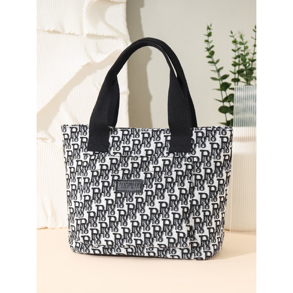 Bolsa feminina bolsa de lona bordada carta sacola grande capacidade Commuter Casual bolsa feminina bolsa mamãe