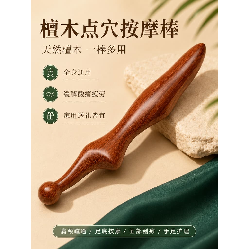 Sândalo acuponto massageador corpo inteiro meridiano Universal dragagem vara pé terapia raspagem placa acupuntura caneta