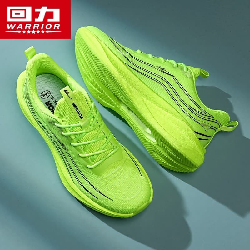 Puxar para trás sapatos esportivos masculinos verão respirável tênis de corrida fluorescente verde sapatos masculinos es