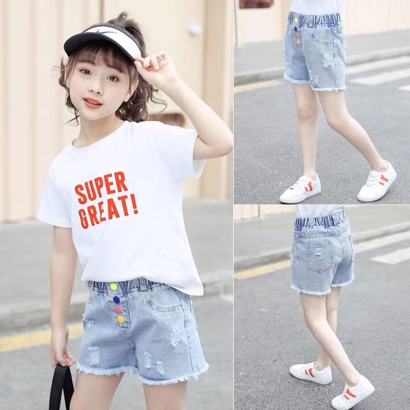Crianças Shorts jeans crianças verão versão coreana moda médio grande crianças All-Match estilo ocidental roupas de verã
