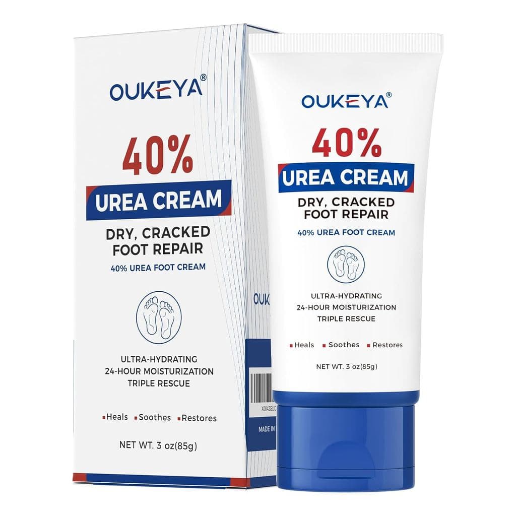 Creme de Ureia OUKEYA 40% em Tubo de 3 Oz, Creme para Pés e Mãos Secos e Rachados, Loção de Ureia 40% para Pés de Máxima