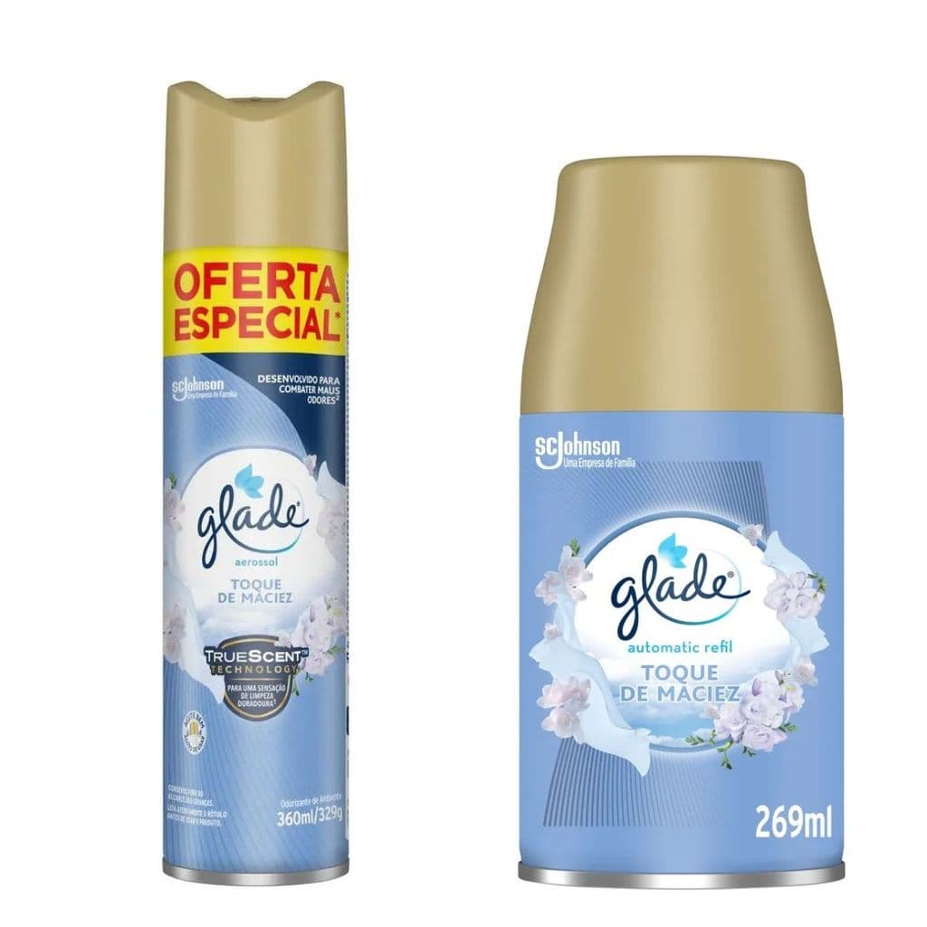 Glade Toque de Maciez 360ml e Refil 260ml para Aparelho