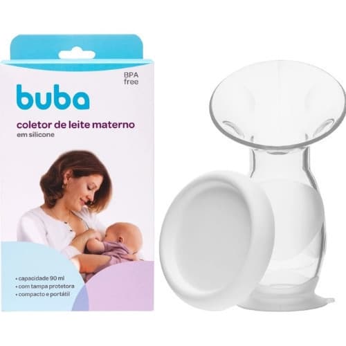 Buba Coletor de Leite Materno Buba Silicone Macio Sucção Indolor Extrator Portátil Tampa Protetora