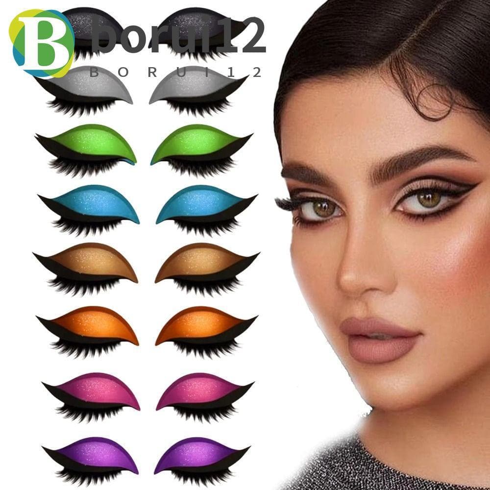 BORUIB 2 Pares De Adesivos De Maquiagem Para Os Olhos 3 Em 1 , Remendo De Cílios Com Sombra Preguiçosa Autoadesivo Reuti