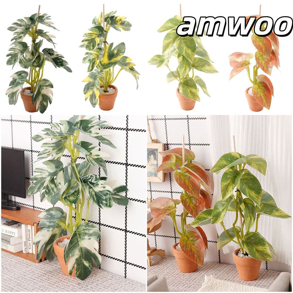 AMWOO Mini Planta Em Vaso , Micro Paisagem 1 : 12 Casa De Bonecas Bonsai , Modelo De Cena Ornamento De Boneca Verde