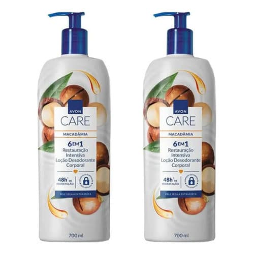 Kit 2 Loção Corporal Care Macadâmia 6em1 700ml Avon Macadâmia
