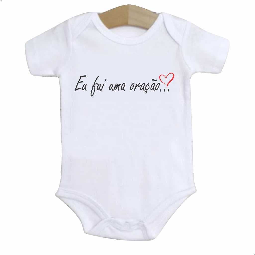 Body Profético Bebê Frase Anúncio Gravidez Body para bebe Roupa  "Eu Fui Uma Oração"