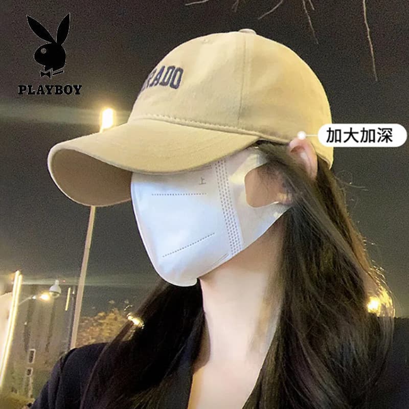 Playboy chapéu de beisebol feminino topo profundo grande circunferência da cabeça carta versão coreana moda bordado prot