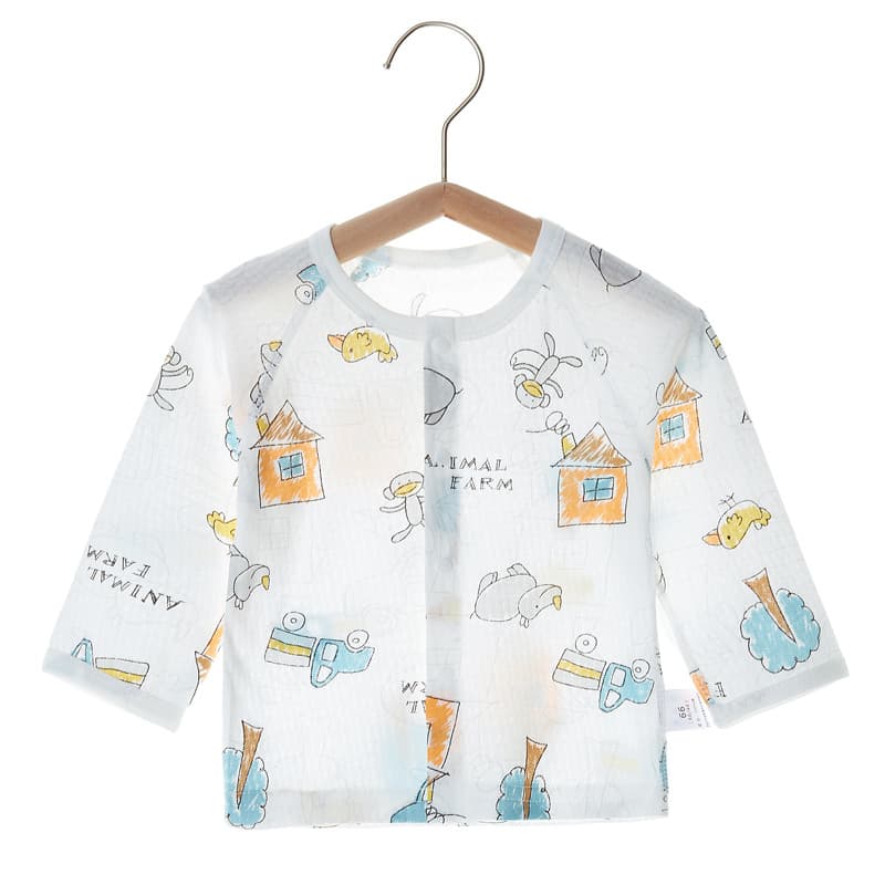 Verão estilo fino roupas de bebê ar condicionado roupas topo puro algodão de manga comprida roupas para casa pijamas de