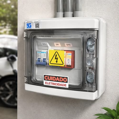 Quadro Proteção Wallbox p/Carregador Veicular 7,2kw 220v