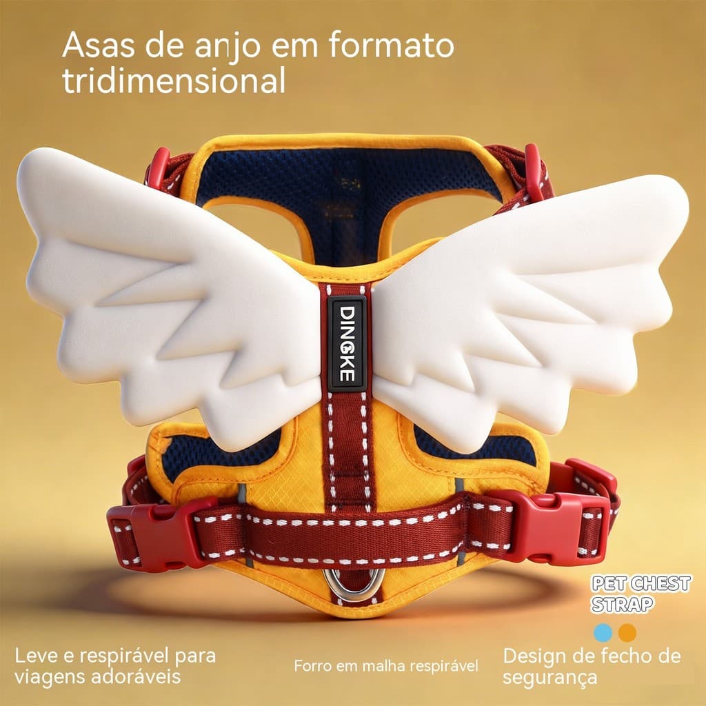 Arnês Para Cães Ao Ar Livre Com Asas 3D De Anjo , Coleira Caminhar , Animais De Estimação Grandes , Médios E Pequenos